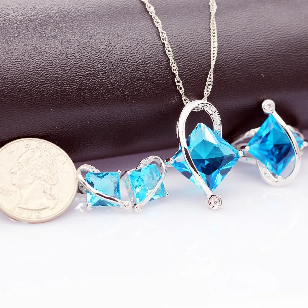 Almei квадратные ювелирные наборы зеленый горный хрусталь изделия Bijoux ювелирный