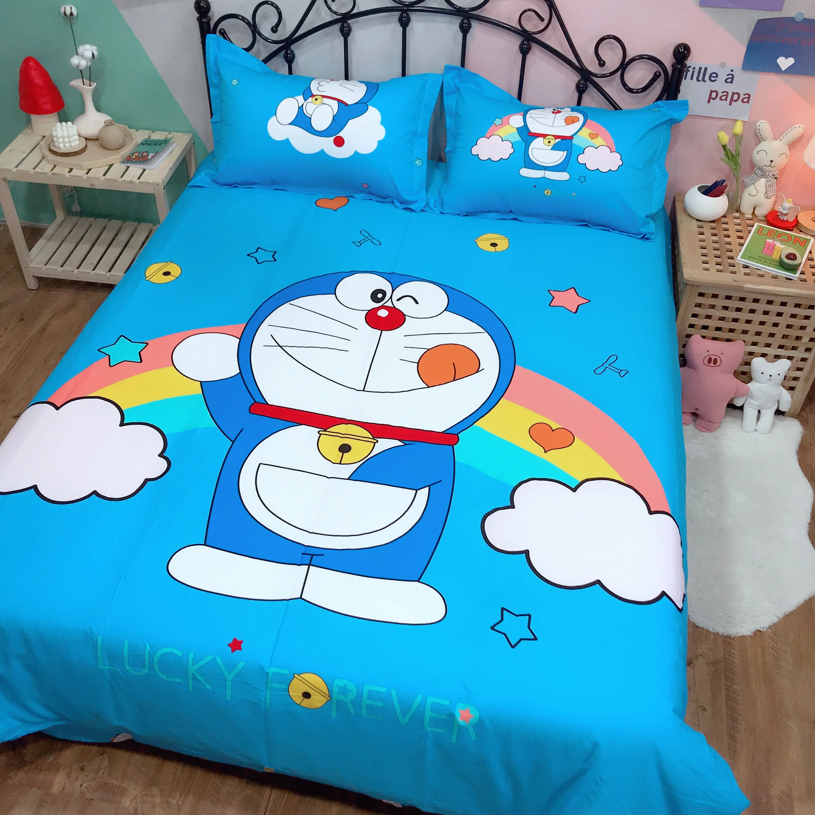 Мультяшный Кот 3d постельный набор Doraemon детская спальня чистое хлопковое