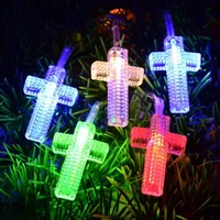 2021 sale new buiten verlichting christian cross led string lights decorations light home improvement garden holiday lighting