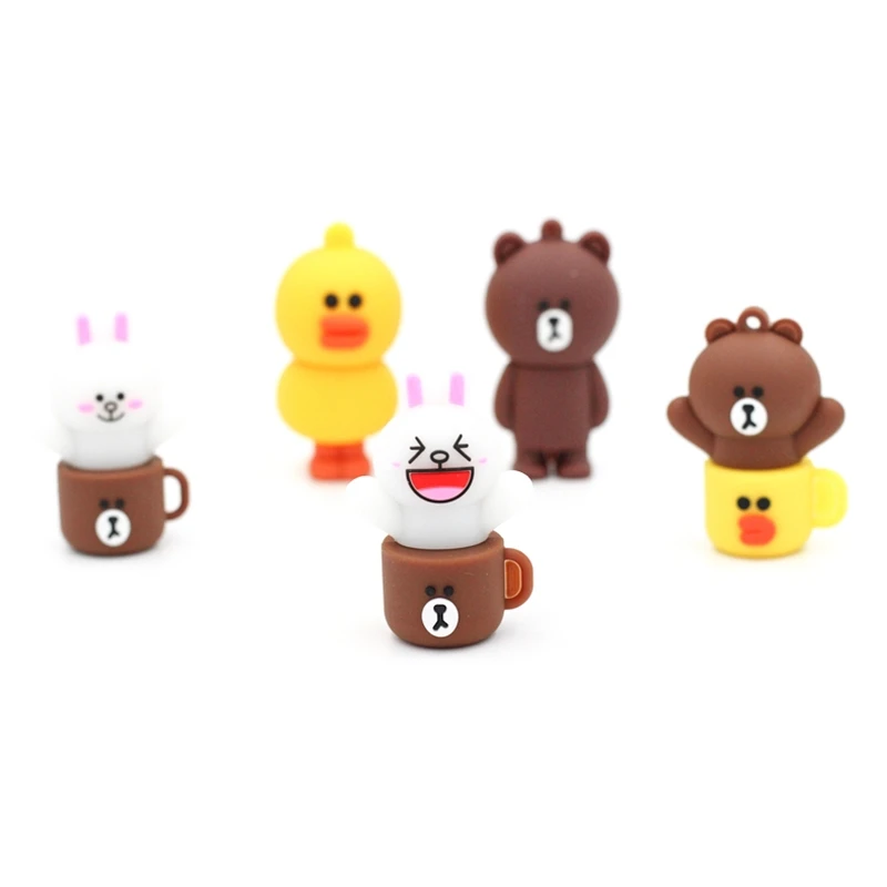 USB 3,0 мультфильм Кани кролик утка USB флеш-накопители 64 Гб 256 г Флешка 128 ГБ 32 ГБ 16 ГБ медведь карта памяти, Флеш накопитель Flashdisk подарки