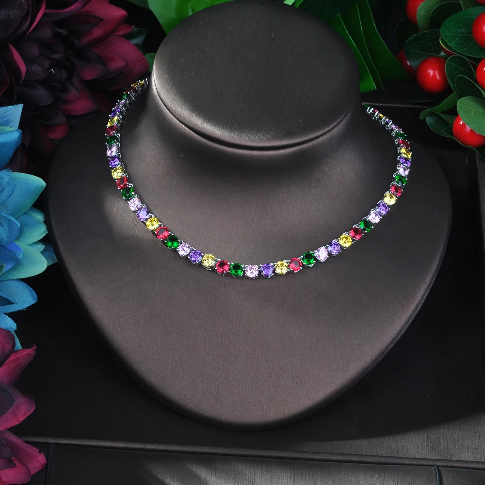 HIBRIDE Высокое качество циркон Классический ювелирный набор круглой формы