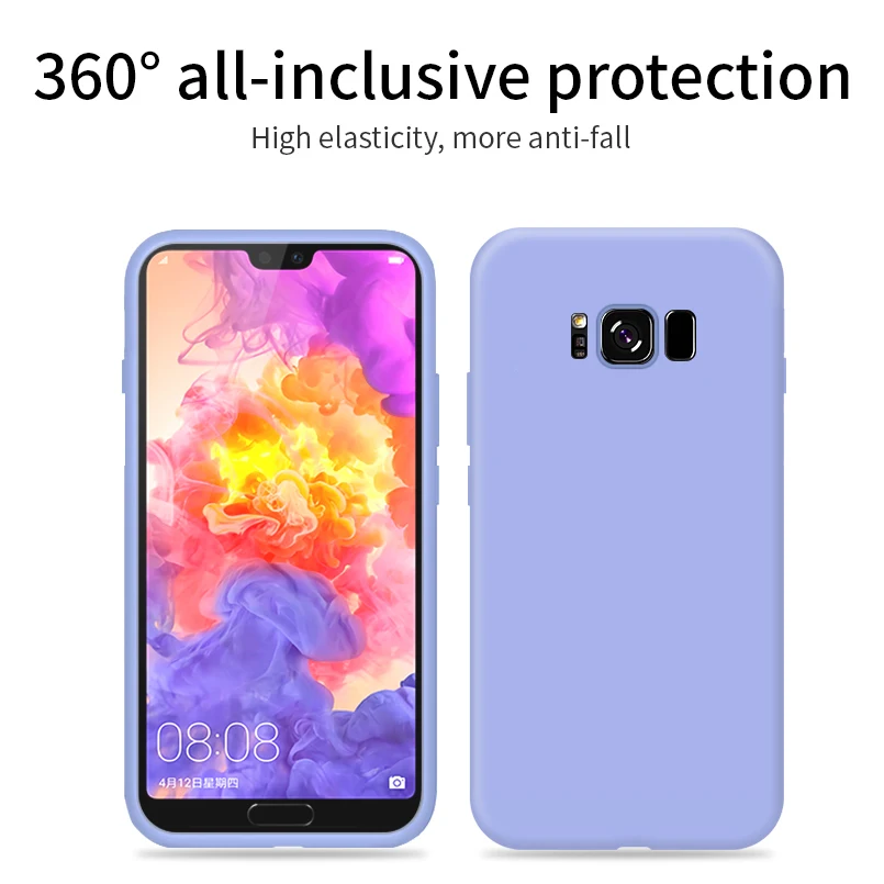 Оригинальный жидкий силиконовый чехол для Samsung Galaxy Note 8 9 A10 A20 A40 A50 A70 Простой