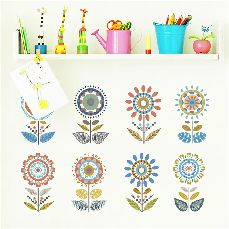Мультфильм сад цветок наклейки для детей номеров лестницы окна home decor ПВХ стены