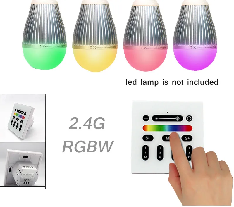 2 4G Mi светильник светодиодный контроллер RGBW Беспроводной RF сенсорный пульт 4 зоны