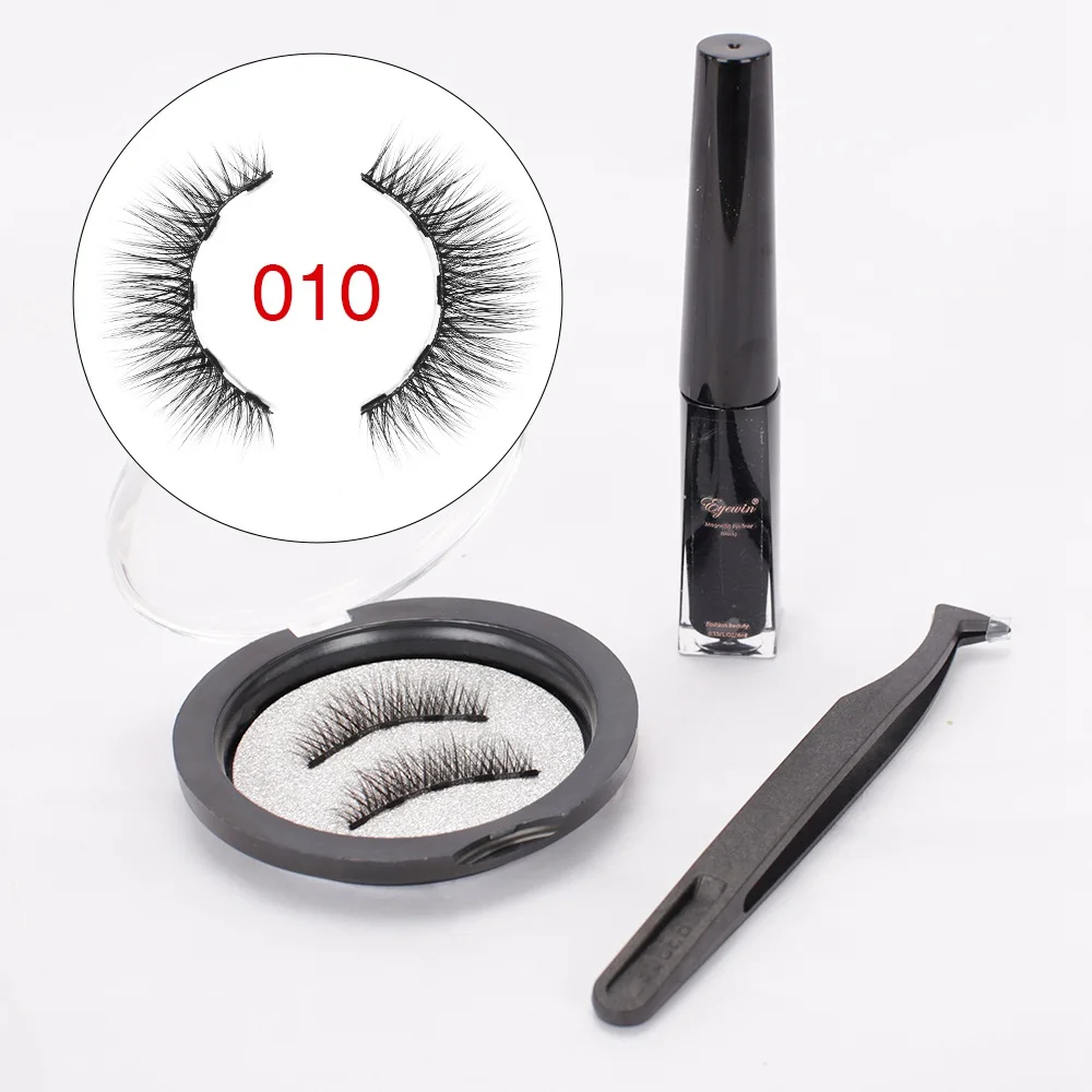 Makeup set - 010 Магнитная подводка для глаз и магнитные ресницы макияж набор водостойкая жидкая подводка для глаз с многоразовыми накладные магнитные ресницы для дропшиппинг - Цвет: Makeup set - 010