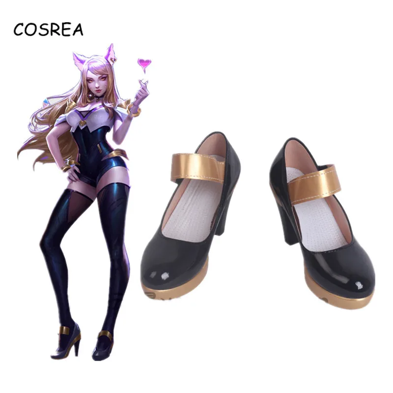 Женские кожаные туфли для косплея KDA AHRI обувь на высоком каблуке LOL K/DA женская |