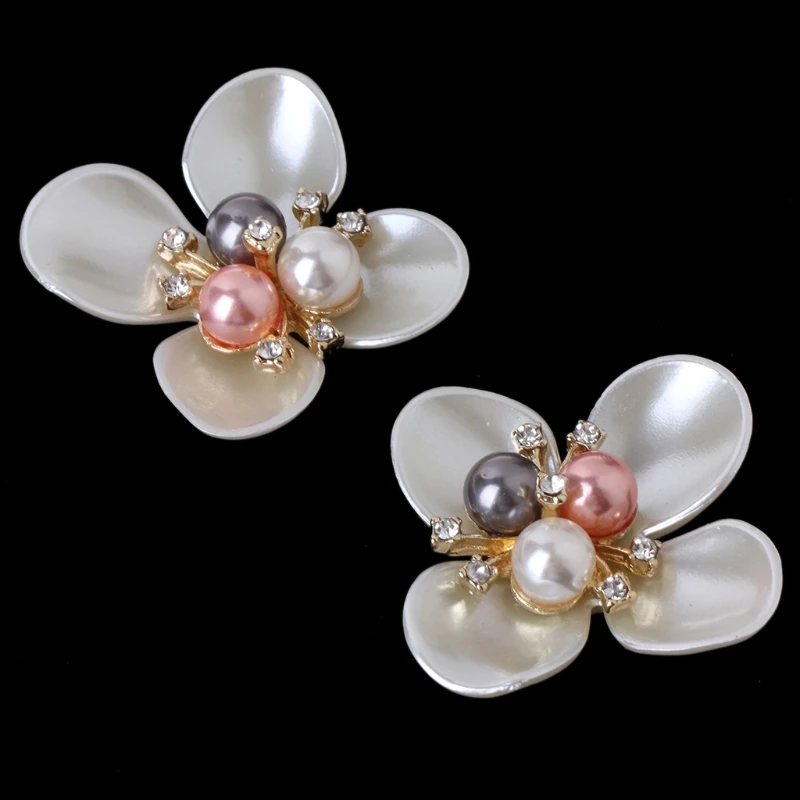 

2Pcs DIY Embroidered Sequins Beads Flower Decorative Accessory Cloth Patch Shoe Clips
