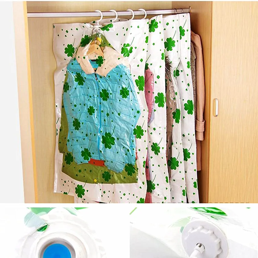 

Thicken Type Plastic Vacuum Compression Bag Clover Type For Cloth Quilt Pillow Storage Dampproof Convenient 30pcs Good Quality