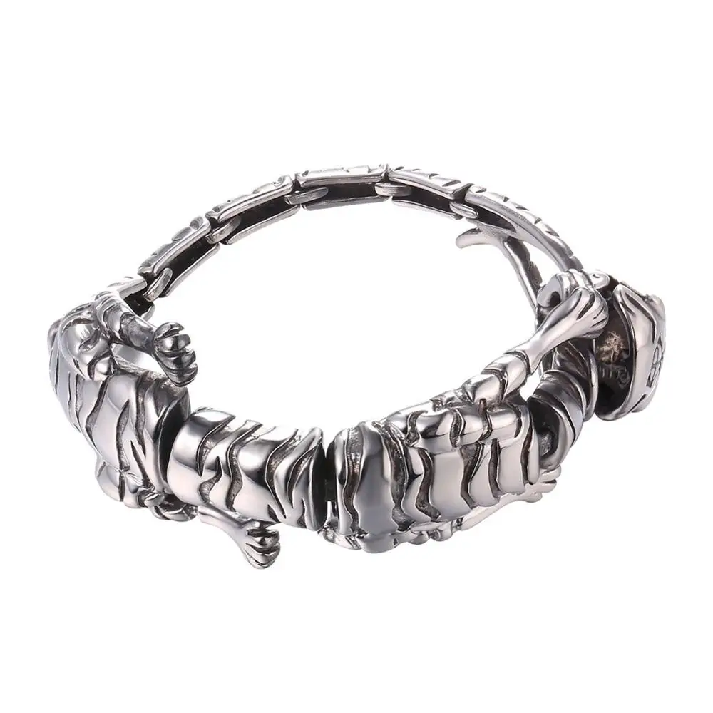 Silver Color Starlord браслет с надписью в форме тигра уникальный дизайн модный золотого цвета/из нержавеющей стали крутой тигр мужской браслет GH2701 - Окраска металла: Silver Color
