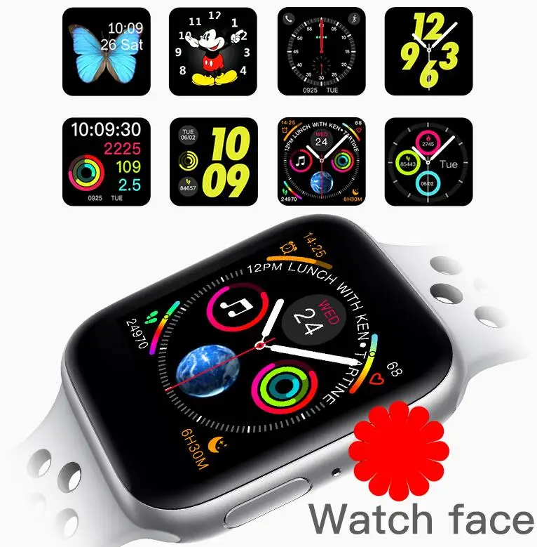 IWO 8 PLUS 44 мм часы 4 пульсометр чехол для смарт часов для apple iPhone Android телефон IWO 5 6 9 обновление не apple Watch