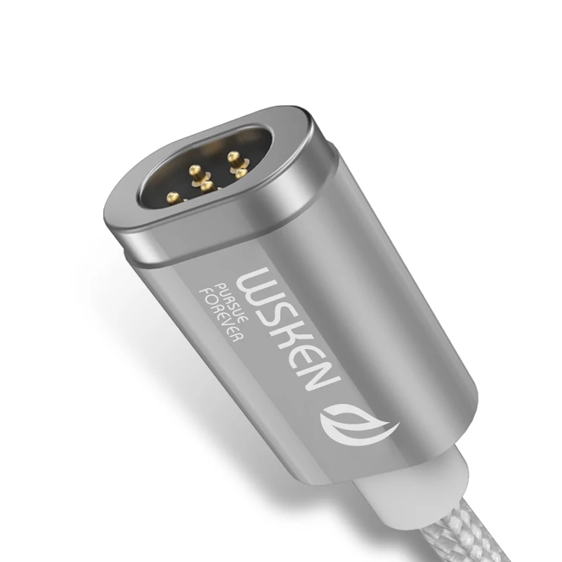 WSKEN 1 м металлический Магнитный зарядный нейлоновый кабель Micro USB для мобильных