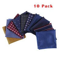 10 pack pocket square 2018 fashion handkerchief printed dot plaid for men suits wedding party hankies mouchoir homme