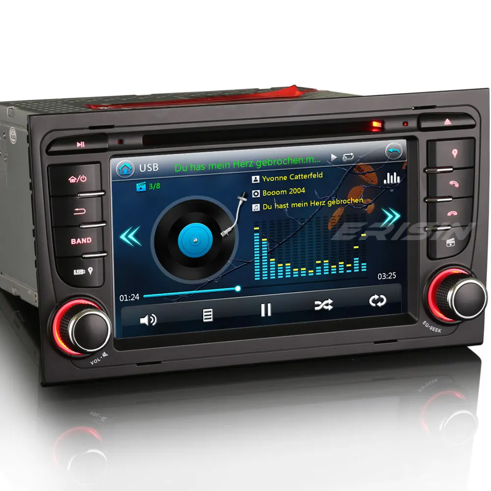 7&quot Car Autoradio Sat Nav DVD GPS Player for A4 S4 RS4 8E 8F B9 B7 SEAT EXEO /800MHz/256MB/CanBus/VMCD Stereo Headunit WBT7078A |