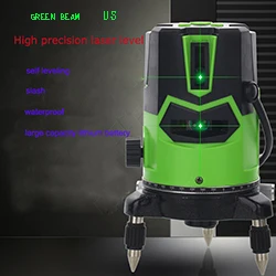 Green US Nahom производитель высокой точности 4V1H 5 линий 6 точек зеленый луч перекрестной линии лазерный уровень - Цвет: Green US