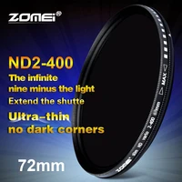 zomei 72mm fader variable nd filter adjustable nd2 to nd400 nd2 400 neutral density for canon nikon hoya sony camera lens 72mm