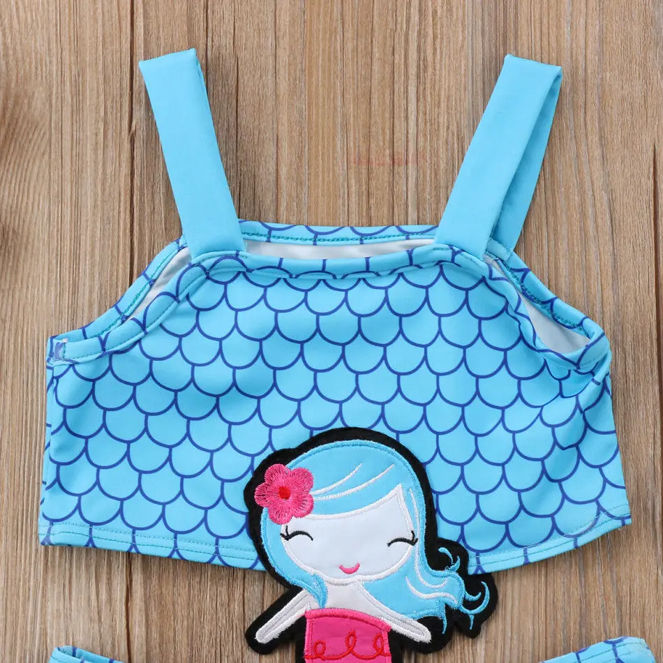 Детский купальный костюм 2018 летний Русалочки для маленьких девочек Цельный