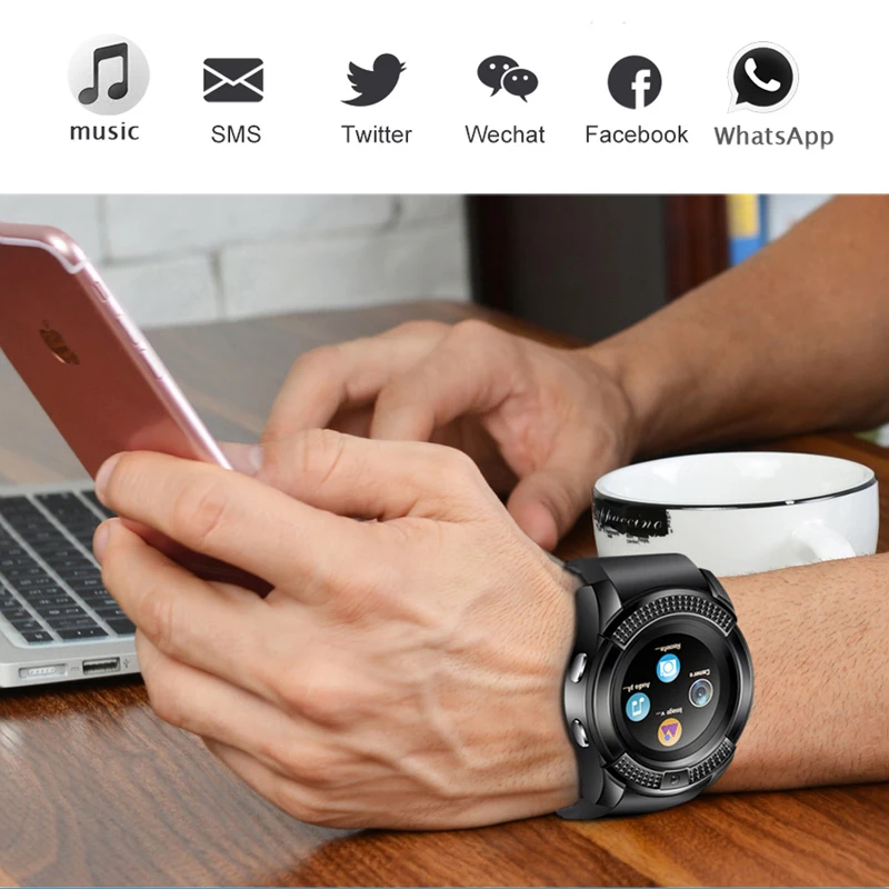 Смарт часы наручные для мужчин и женщин поддержка с камерой Bluetooth SIM TF карта Smartwatch
