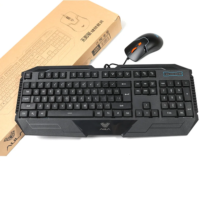AULA USB Проводная игровая клавиатура и мышь 1600 dpi ультра-тонкая комбо для ПК геймера