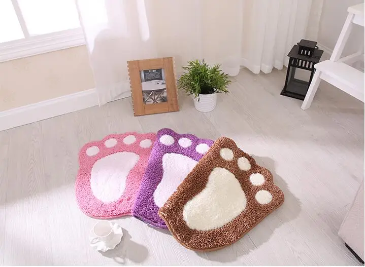 Коврики для ванной с принтом ног нескользящий ковер комнаты коврик туалета Tapete