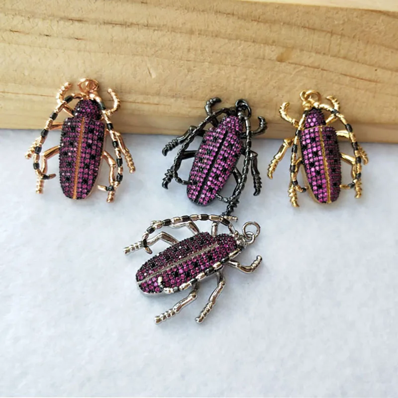 5 шт. разноцветные микро закрепки ярко розовый кубический циркон длинная желудь