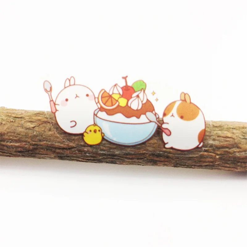 6 Sheets/set Lovely Rabbit Decorative Stickers Kids Home Wall Decor Cute Animal Creative DIY Cartoon Stickers|Наклейки| |