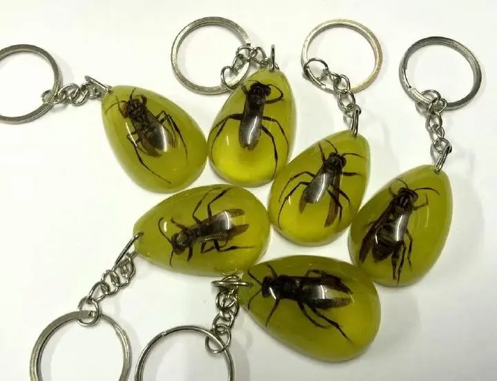 

15 pcs News--bee insect with water drop keychain best sale jewelry