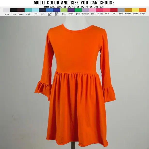 

2015 kids halloween dress kids boutique dress girl ruffle dress pumpkin dress