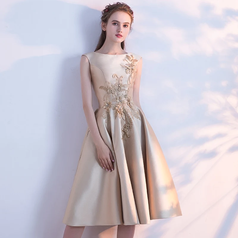 Бесплатная доставка Элегантные Короткие коктейльные платья Robe de cocktail au genou