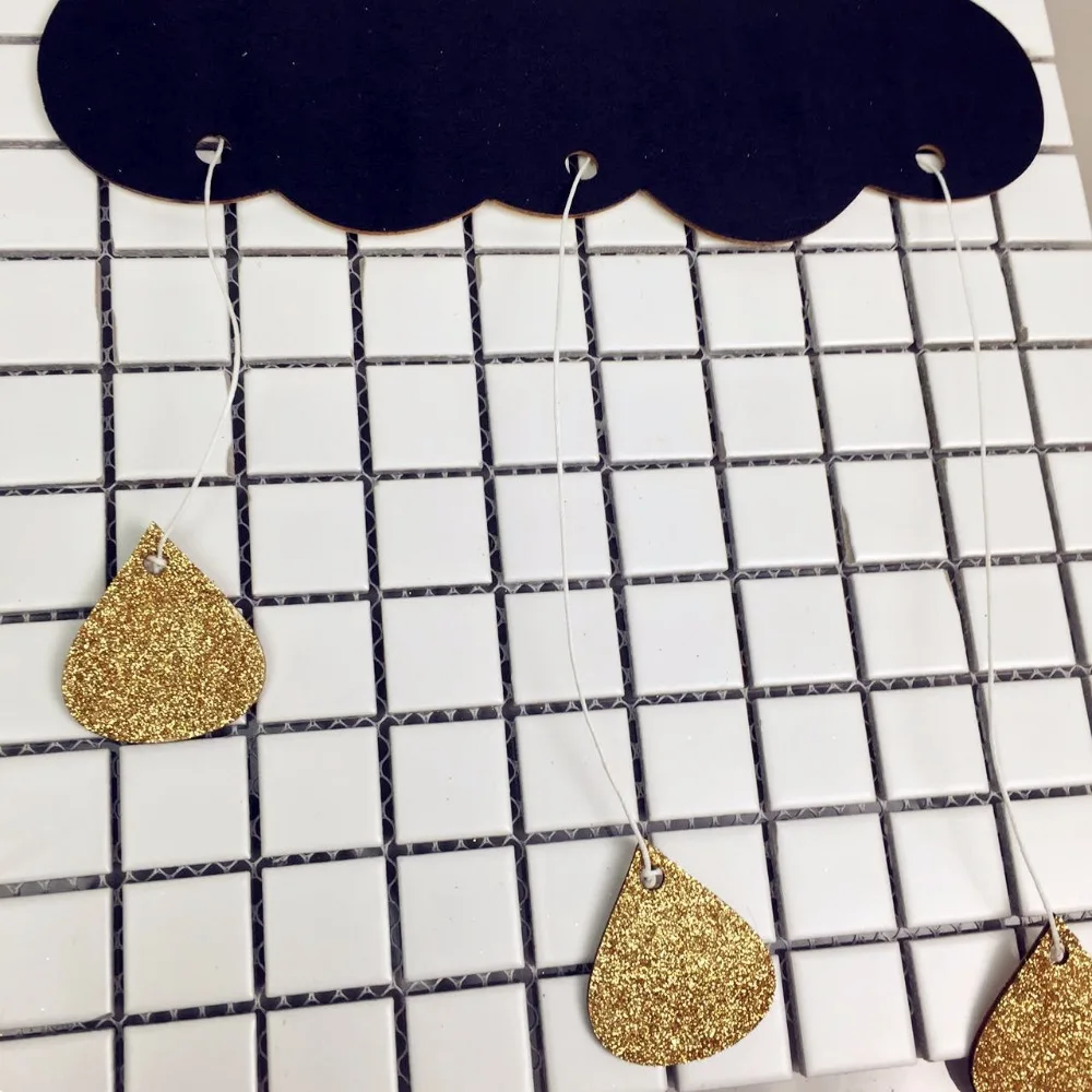 Ins скандинавский стиль деревянные облака капли дождя кулон детская комната