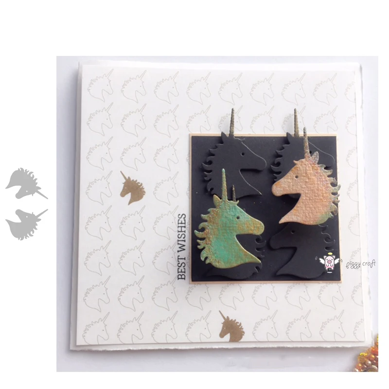 Mmao ремесла металлические стальные Вырубные штампы Новый Единорог карты декор