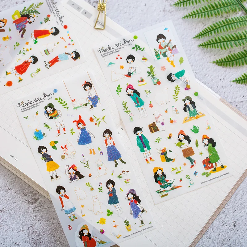Милые лесные девушки ПВХ наклейки украшения Diy аблум дневник в стиле Скрапбукинг