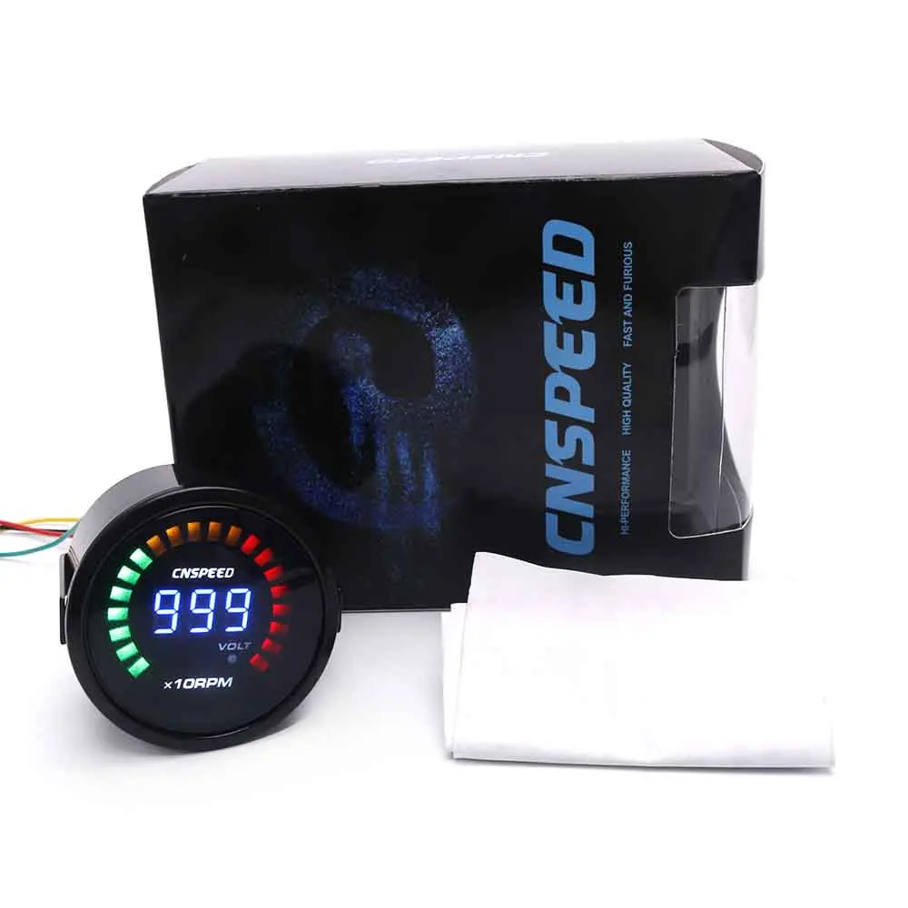 Автомобильный Тахометр CNSPEED 2 дюйма 52 мм 0 10000 об/мин цифровой Копченый тахометр с 20