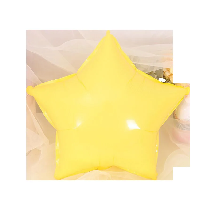 Yellow Star 1 шт. 18 дюймов Макарон Цвет Heart& Star шарики из фольги разных форм гелиевый воздух мяч для Одежда для свадьбы, дня рождения украшение шары расходные материалы - Цвет: Yellow Star
