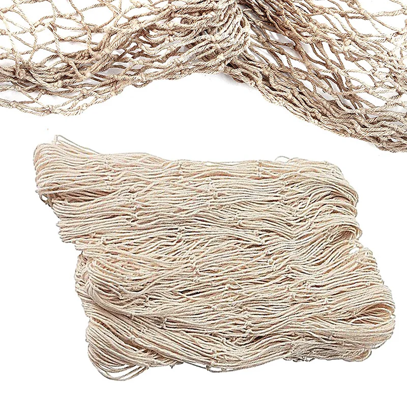 

100*200CM Fishing Net Fishing Net Decor Bar Home Wall Decor Nautical Style Blue White