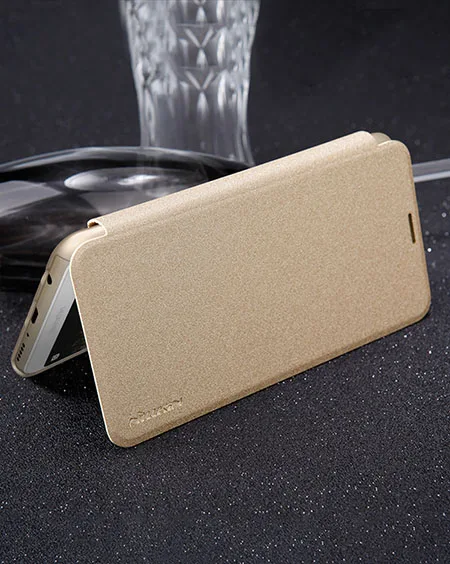 gold Кожаные чехлы для huawei Y9() NILLKIN Sparkle Series Пластик Флип кожаный чехол для huawei Y9() крышки - Цвет: gold