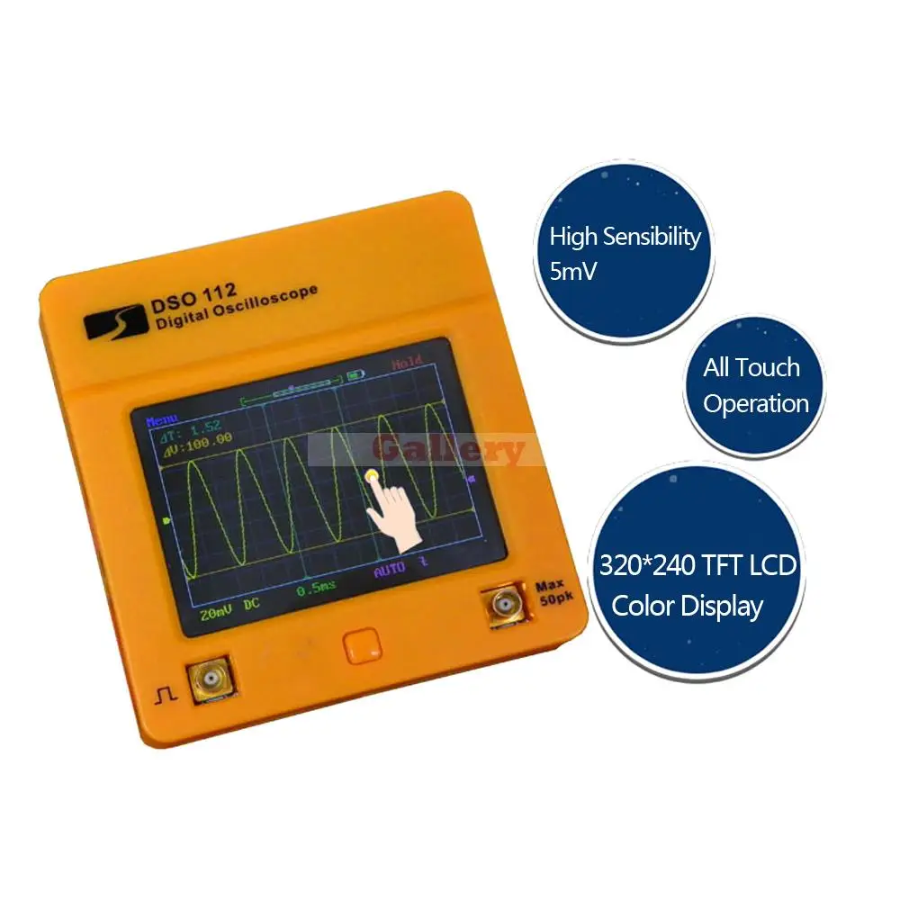 Dso 112 2 4 Tft карманный мини цифровой осциллограф МГц 5msa S с зондом Usb интерфейс |
