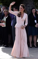 wedding party gowns formal party gowns long sleeves v neck simple special occasion vestido de madrinha farsali kate middleton