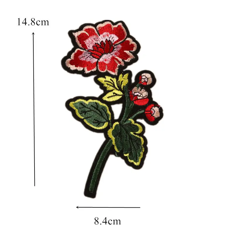 2 шт. вышивка нашивки цветок 14 см пришить утюжок на нашивке вышитые значки для