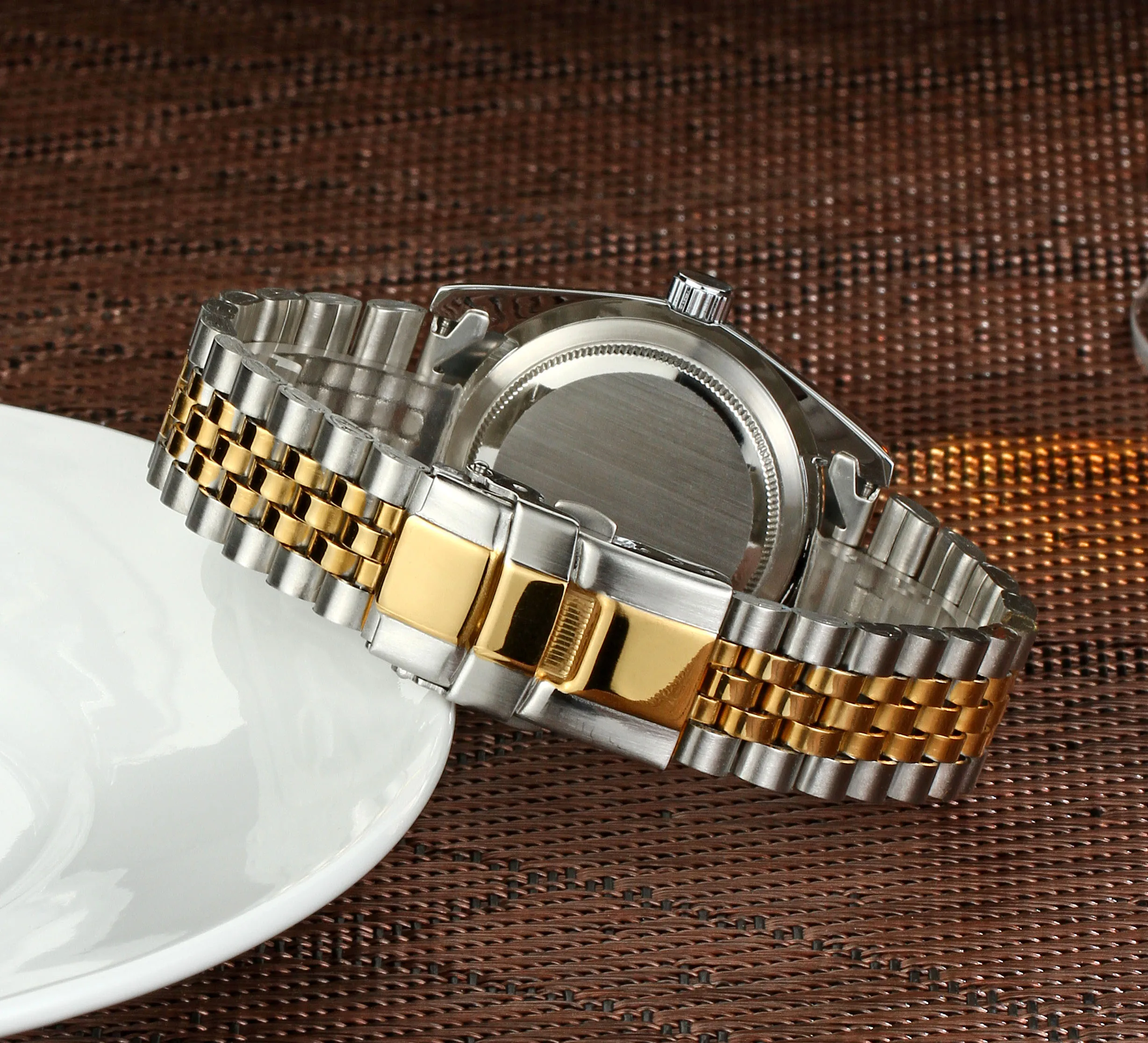 Роскошные золотые часы для мужчин Rolexable ободок сапфировое стекло нержавеющая сталь ремешок для женщин кварцевые наручные часы может плавать
