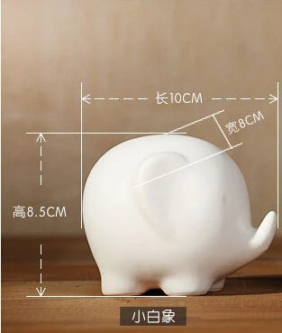 Портфели Lucky Feng Shui элегантная статуя хобот слона керамическая белая статуэтки ручной работы украшения для домашний рабочий стол Декор подарок - Цвет: Whhite