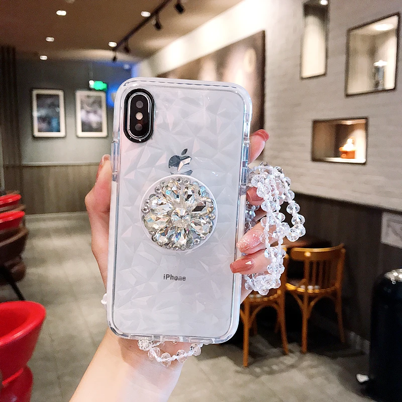 Для iPhone 6 6s 7 8 plus X для Samsung galaxy s8 s9 роскошный блестящий чехол телефона с подставкой