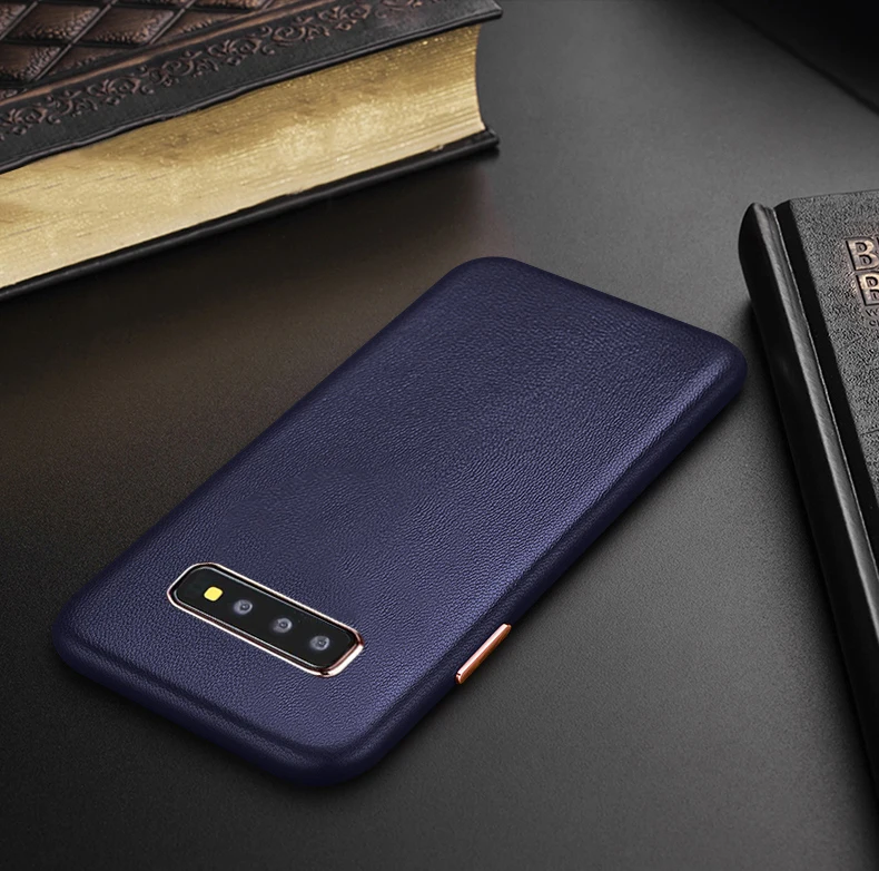 Для samsung S10 плюс чехол Роскошный тонкий из мягкой натуральной кожи защитный чехол для телефона для samsung S10 S10E чехол