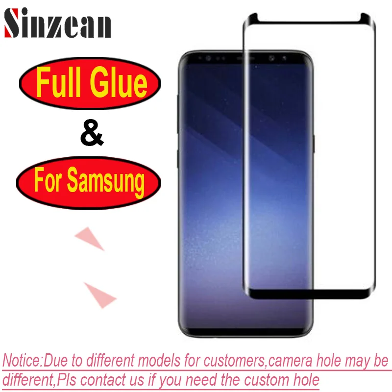 

60pcs For Samsung S9 Plus/S8 Plus/Note 8/Note 9 3D Full Glue Case friendly Curved Edge Tempered Glass Screen Protector Film