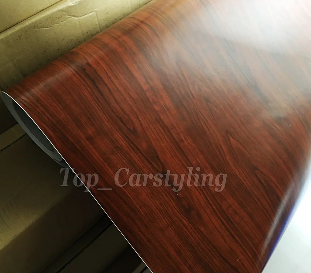 Темное тиковое дерево текстурированная виниловая оберточная Наклейка Лист