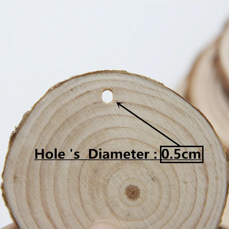 1 шт. натуральные круглые деревянные ломтики круги с круглыми отверстиями