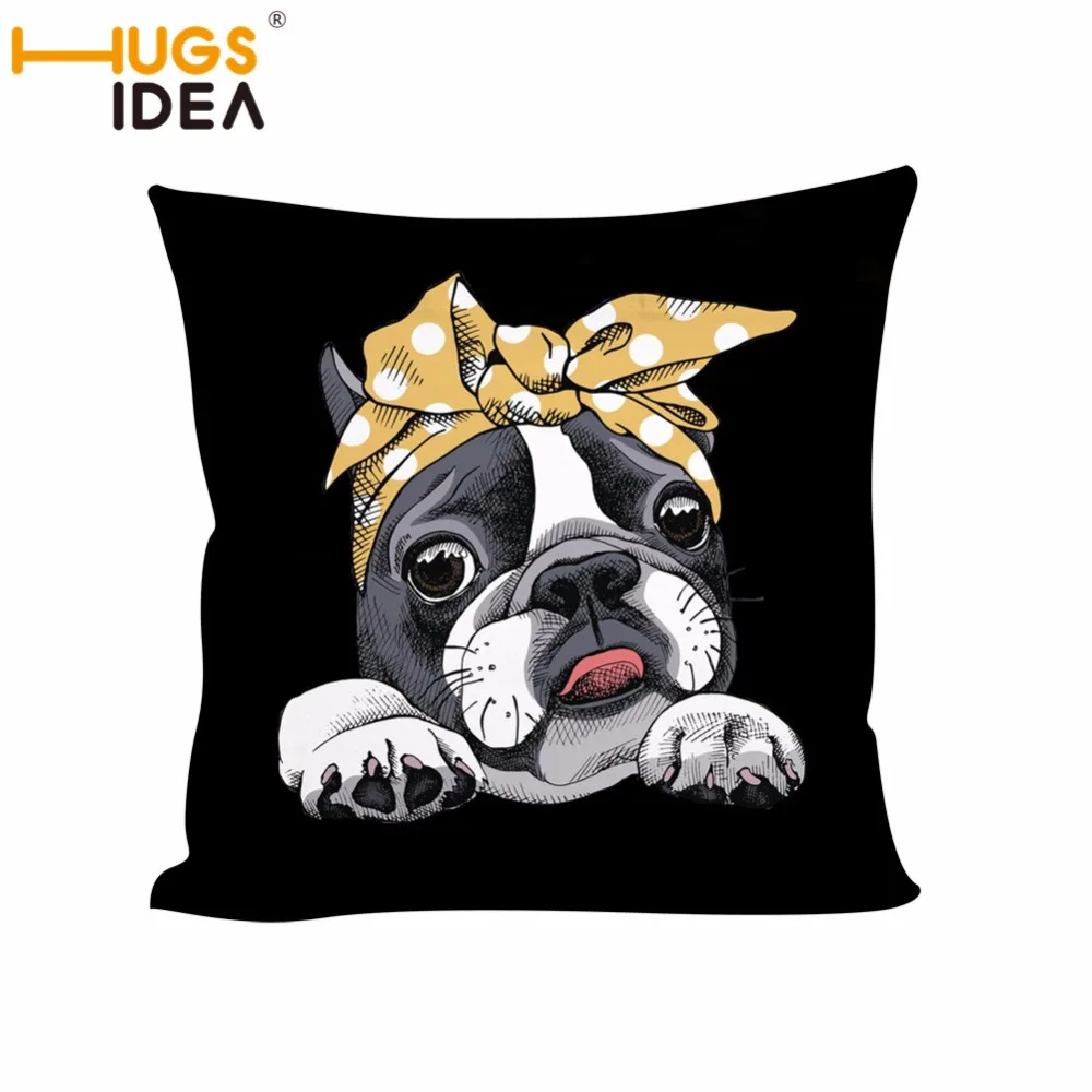 HUGSIDEA Boston Terrier наволочка для подушки с цветочным принтом собаки животного на талию