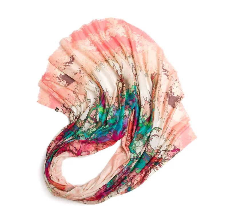 Высококачественный 100% кашемировый саржевый женский модный тонкий шарф с