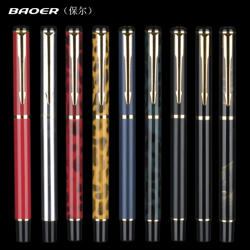 

Luxury Rollerball Pen Baoer Gel Pen Metal Ball Ballpoint Pen Papelar Boligrafo Stationery Material Escolar Volume boligrafos