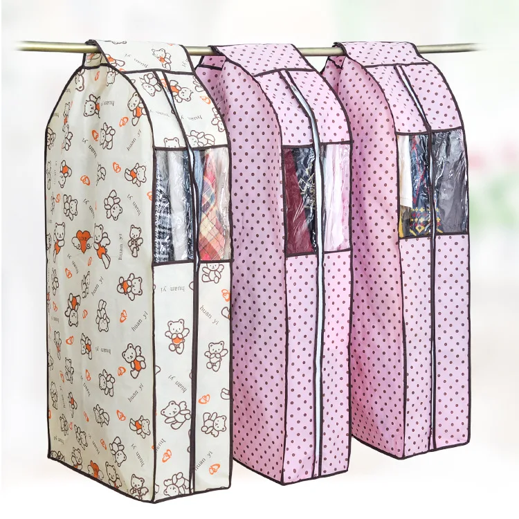 Мешки для одежды нетканый чехол норкового меха 3D утолщенный прозрачный костюма 3