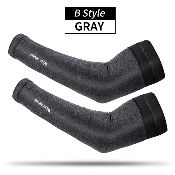 Gray YP0212110 WEST BIKING ледяная ткань, рукава для бега, защита от ультрафиолетового излучения, дышащие, для спорта, велоспорта, фитнеса, бега, для мужчин и женщин на руку, теплые Рукава - Цвет: Gray YP0212110